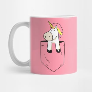 Cute Funny Happy  Unicorn In Pocket Artwork Mug